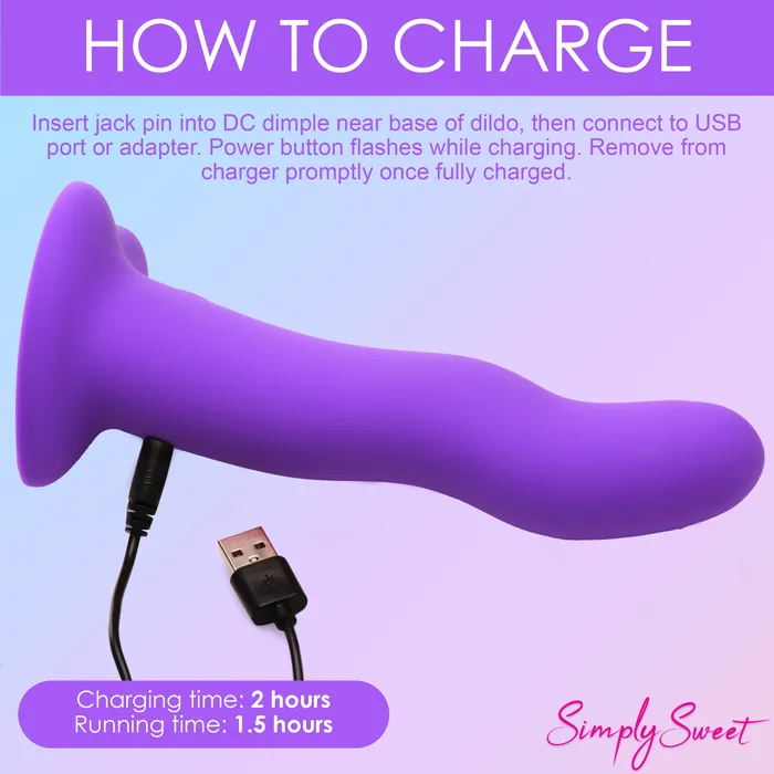 21X Vibrating Wavy Silicone Dildo w Remote Simply Sweet Female Sex Toys