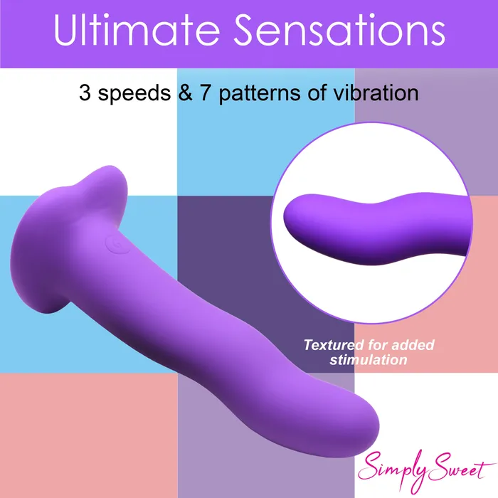 21X Vibrating Wavy Silicone Dildo w Remote Simply Sweet Female Sex Toys