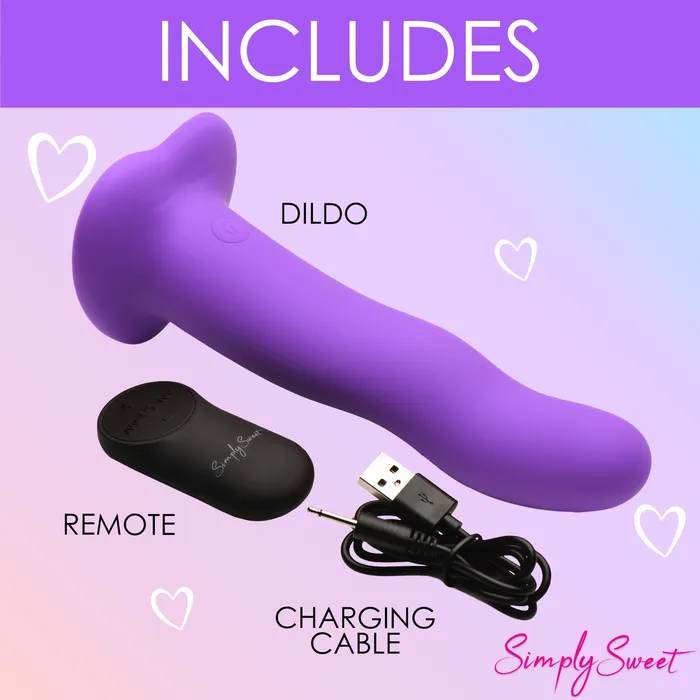 21X Vibrating Wavy Silicone Dildo w Remote Simply Sweet Female Sex Toys
