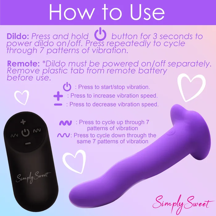 21X Vibrating Wavy Silicone Dildo w Remote Simply Sweet Female Sex Toys