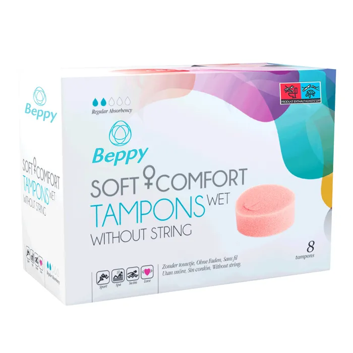 Beppy Soft Comfort PreLubricated Wet Tampons 8Pack ST Rubber Male Sex Toys