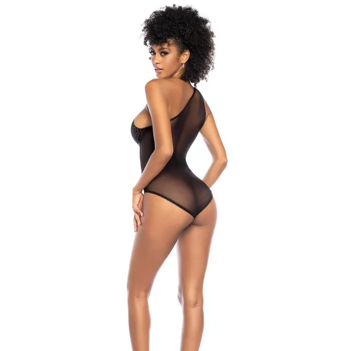 Mapale OneShoulder Cutout Sheer Mesh Bodysuit Mapale Bodystockings Playsuits