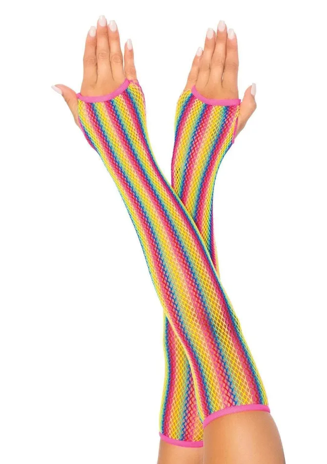 Mens Underwear Rainbow Net Fingerless Arm Warmer Gloves One Size Multicolor Leg Avenue Mens Underwear Rainbow Net Fingerless Arm Warmer Gloves One Size Multicolor Leg Avenue