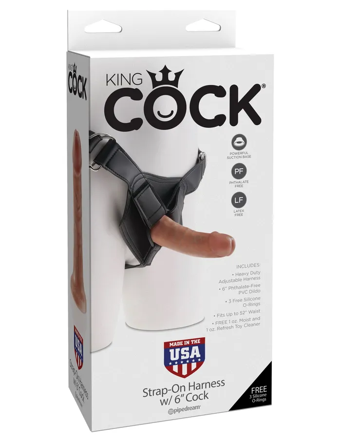 Pipedream Female Sex Toys King Cock Strap on Harness With 6 Inch Cock Tan Pipedream Female Sex Toys King Cock Strap on Harness With 6 Inch Cock Tan
