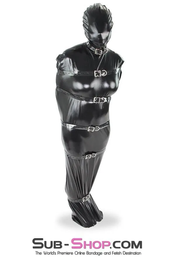 Anal Idea 8727LB Shiny Black Spandex Full Hooded Body Sack