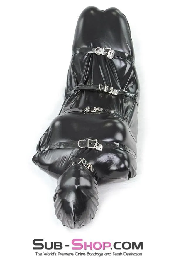 Anal Idea 8727LB Shiny Black Spandex Full Hooded Body Sack