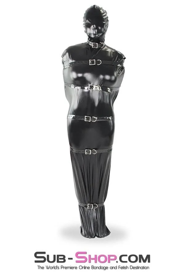 Anal Idea 8727LB Shiny Black Spandex Full Hooded Body Sack