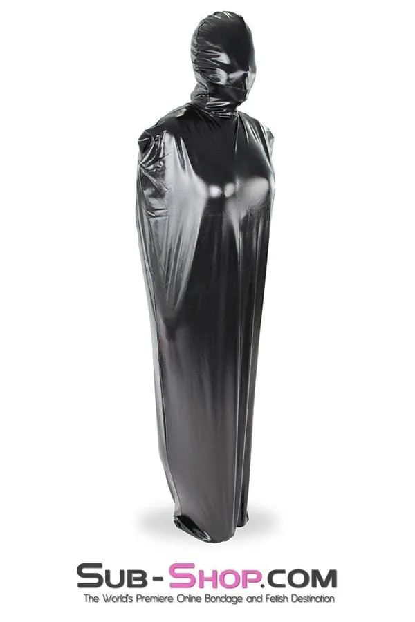Anal Idea 8727LB Shiny Black Spandex Full Hooded Body Sack