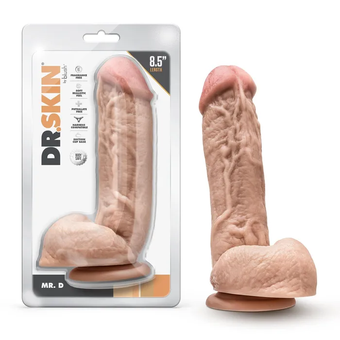 Blush Dildos Dr Skin Mr D 85 Inch Dildo With Balls Beige
